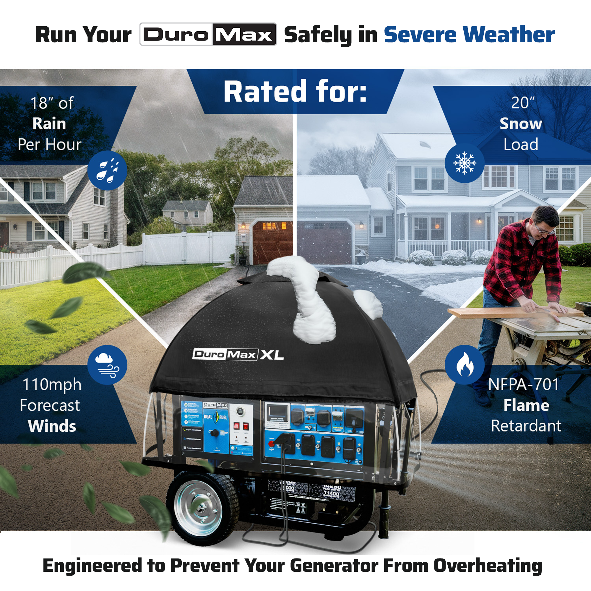 DuroMax DMX-GTX-XL Open Frame Generator Tent All Weather Cover Kit - XL - Image 3