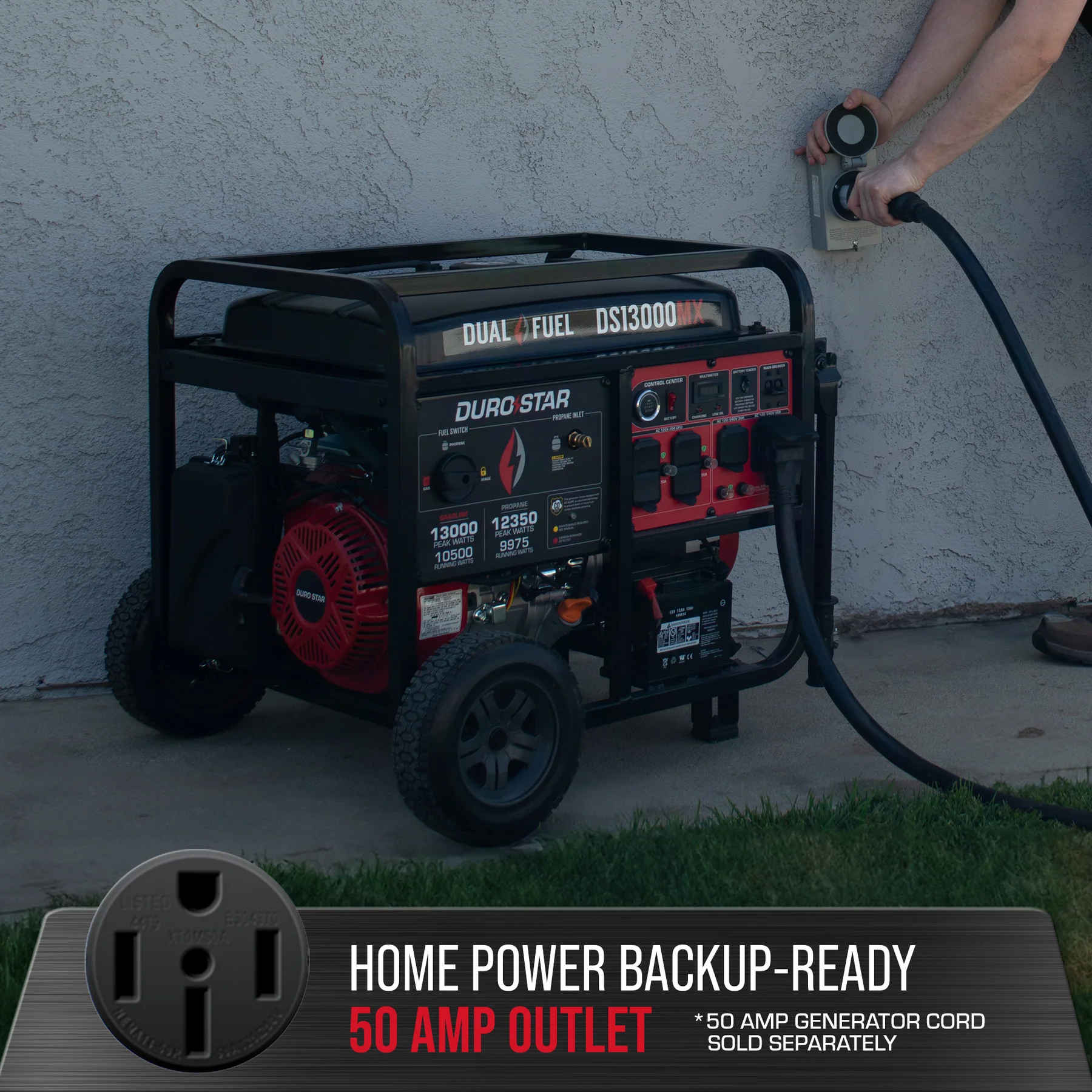 DuroStar DS13000MX 13,000 Watt Dual Fuel Portable Generator w/ CO Alert - Recon - Image 4