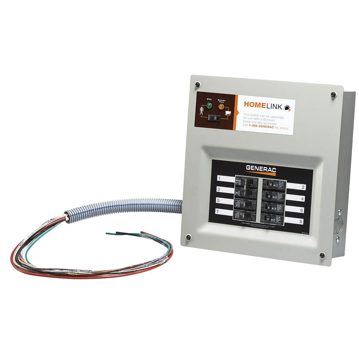 Generac 6853 30-Amp 6 - 8-Circuit HomeLink Indoor Manual Transfer Switch Kit - Image 4