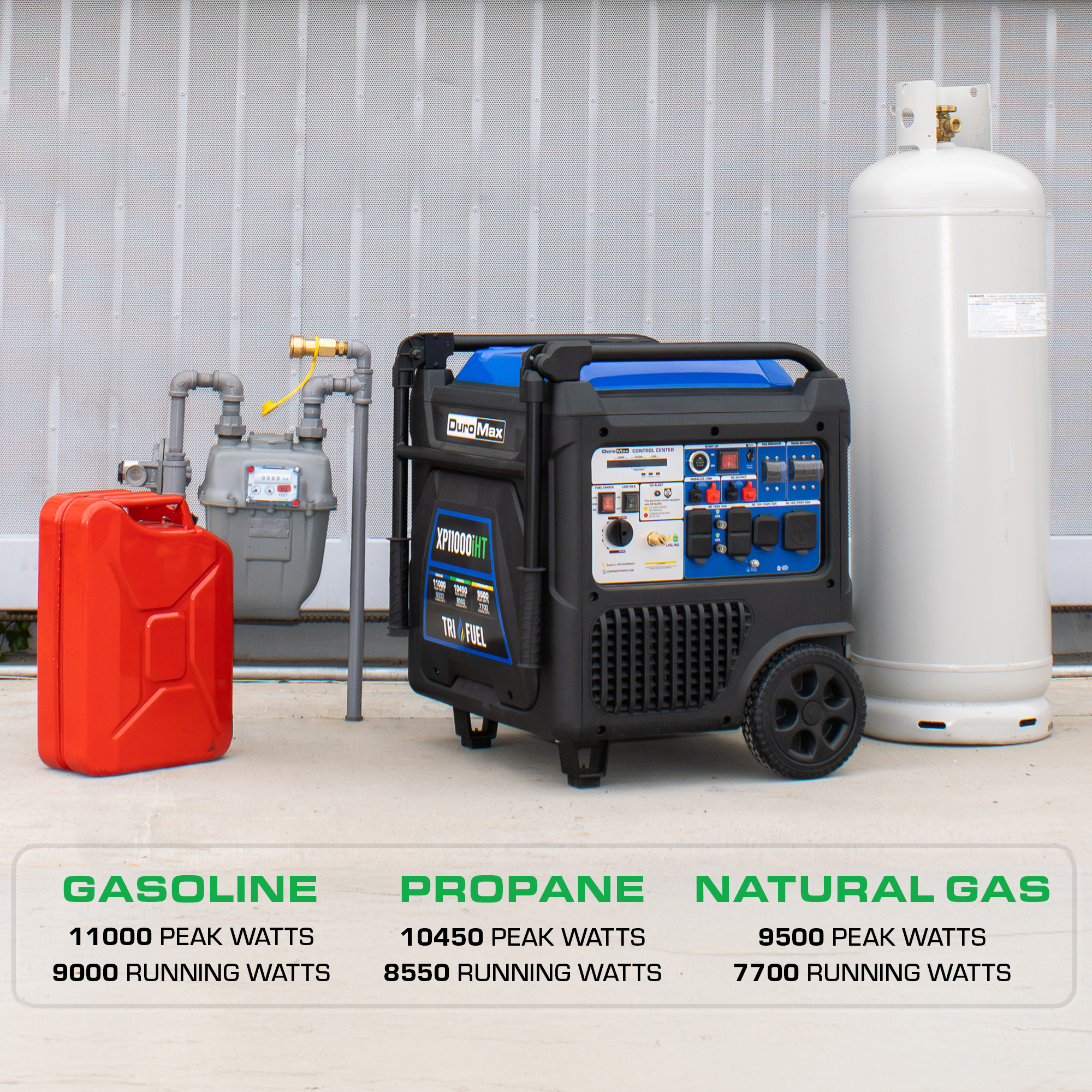 DuroMax XP11000iHT 11,000 Watt Portable Tri Fuel Inverter Generator - Quiet, Low THD - Image 3