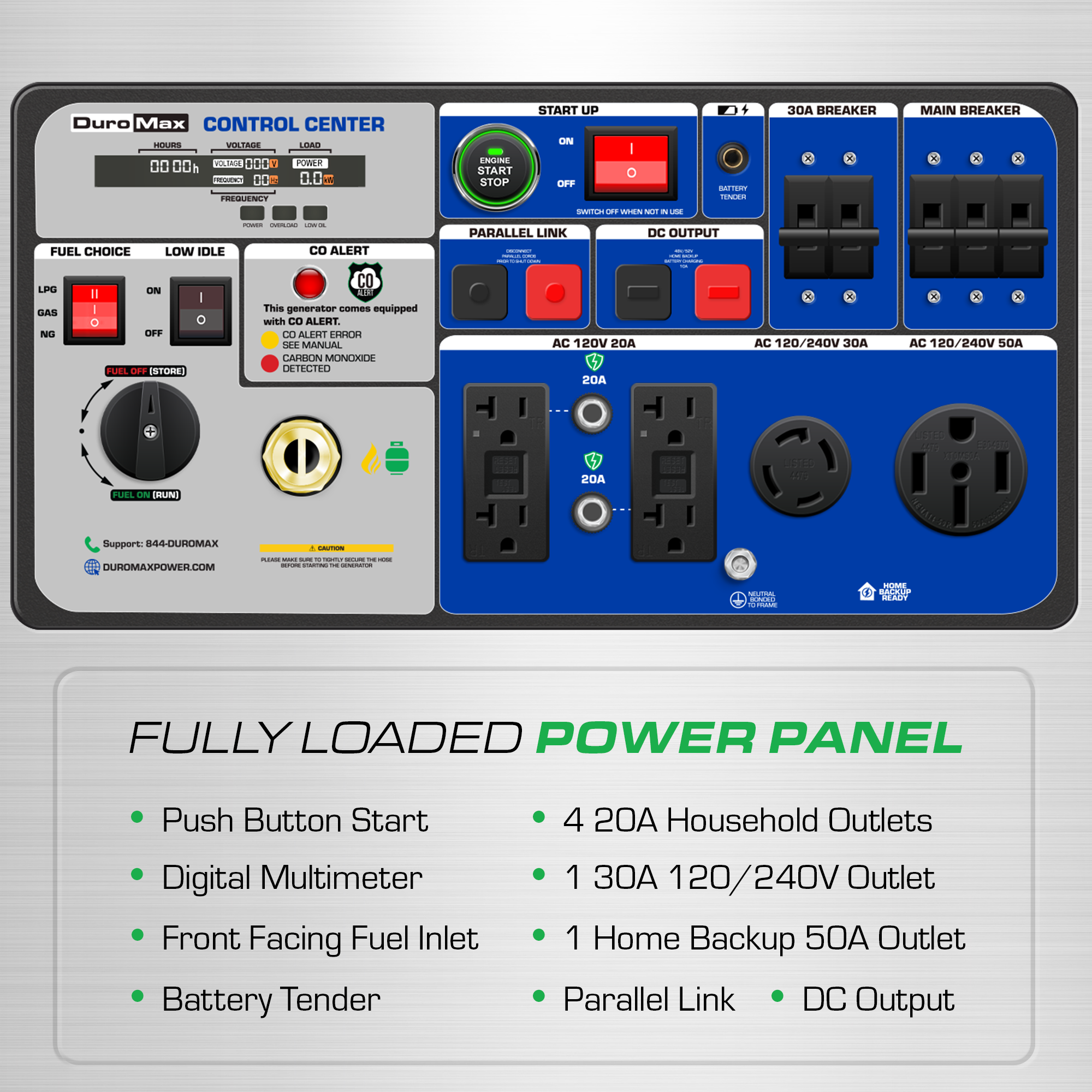DuroMax XP11000iHT 11,000 Watt Portable Tri Fuel Inverter Generator - Quiet, Low THD - Image 5