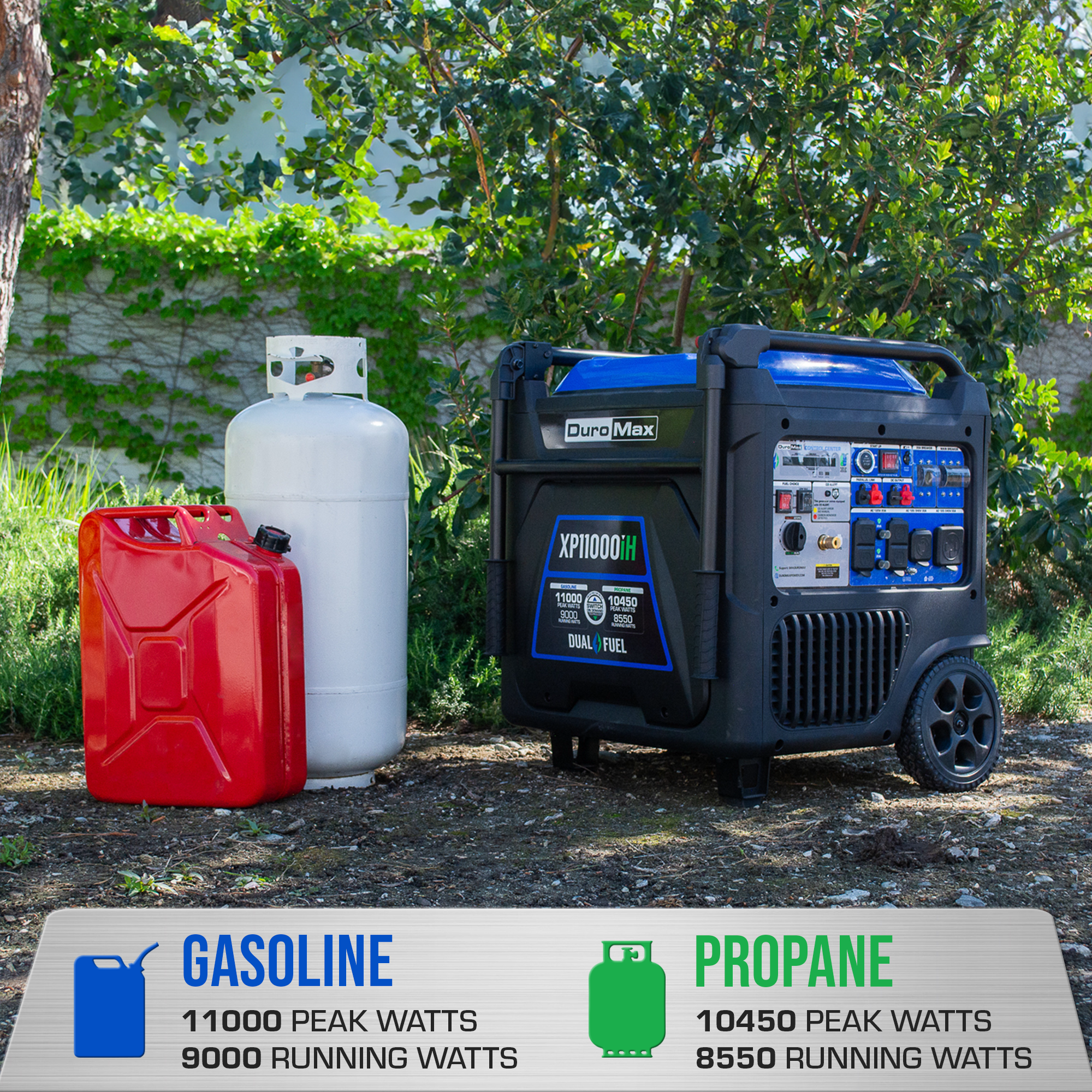 DuroMax XP11000iH 11,000 Watt Portable Dual Fuel Inverter Generator - Quiet, Low THD - Image 3