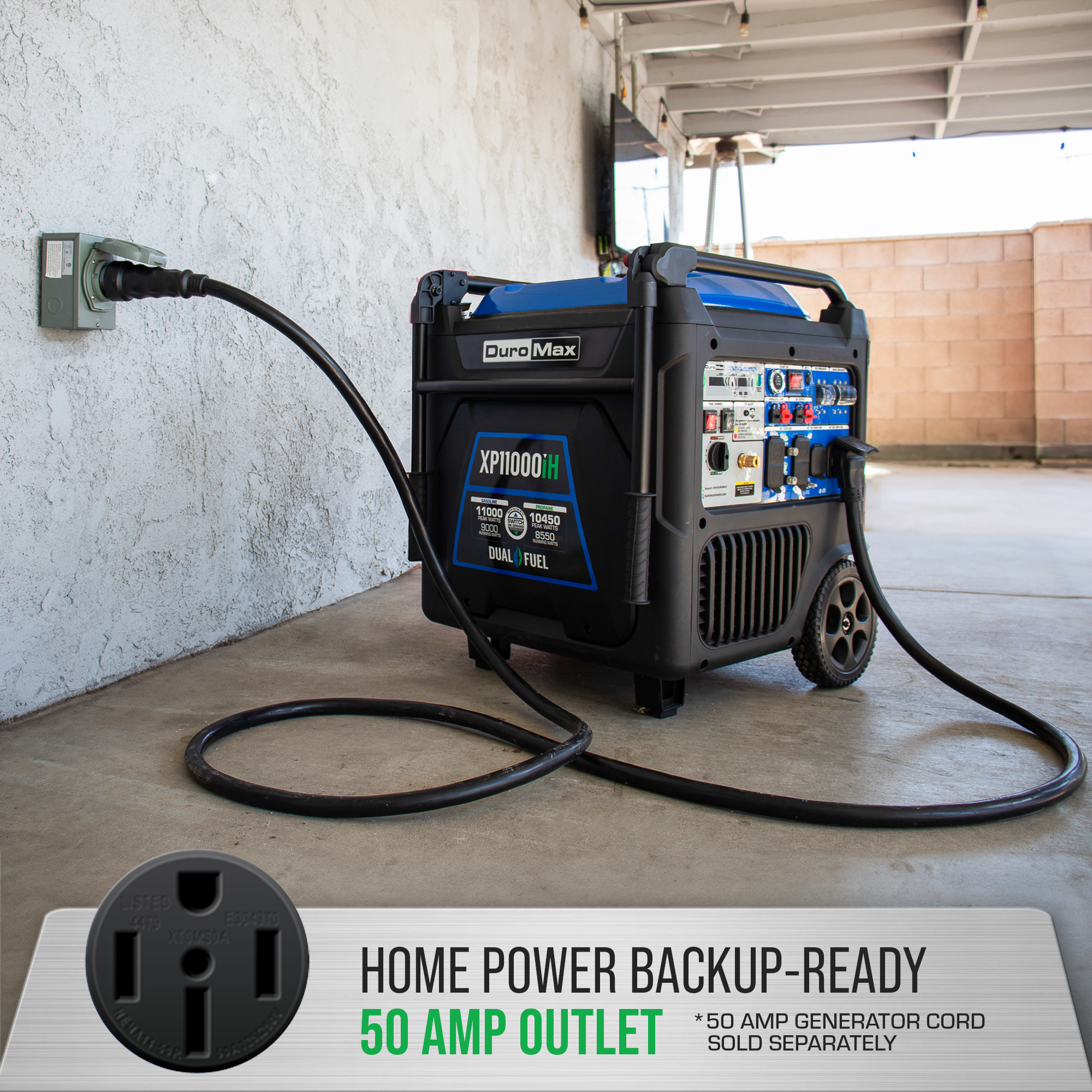 DuroMax XP11000iH 11,000 Watt Portable Dual Fuel Inverter Generator - Quiet, Low THD - Image 4