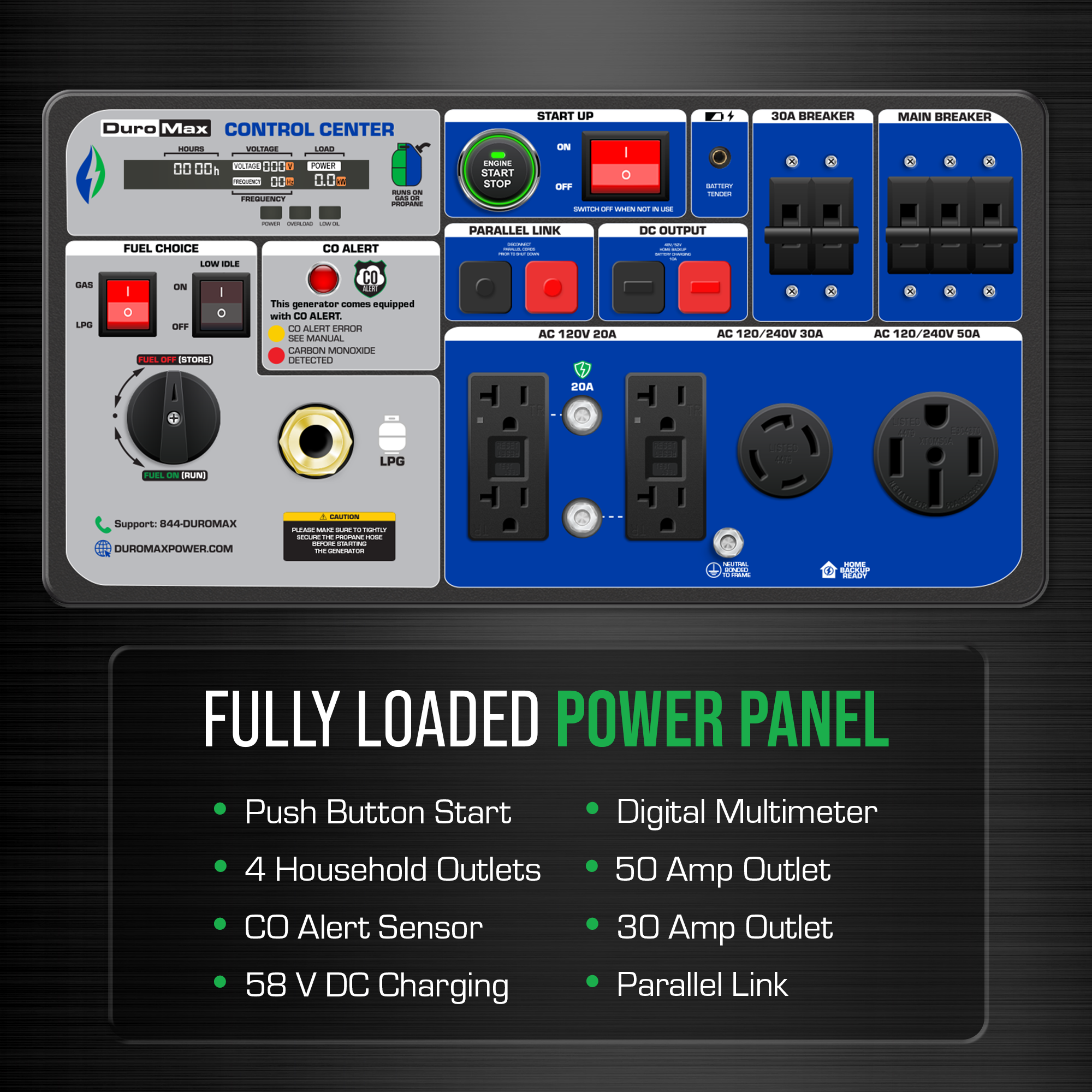DuroMax XP11000iH 11,000 Watt Portable Dual Fuel Inverter Generator - Quiet, Low THD - Image 5