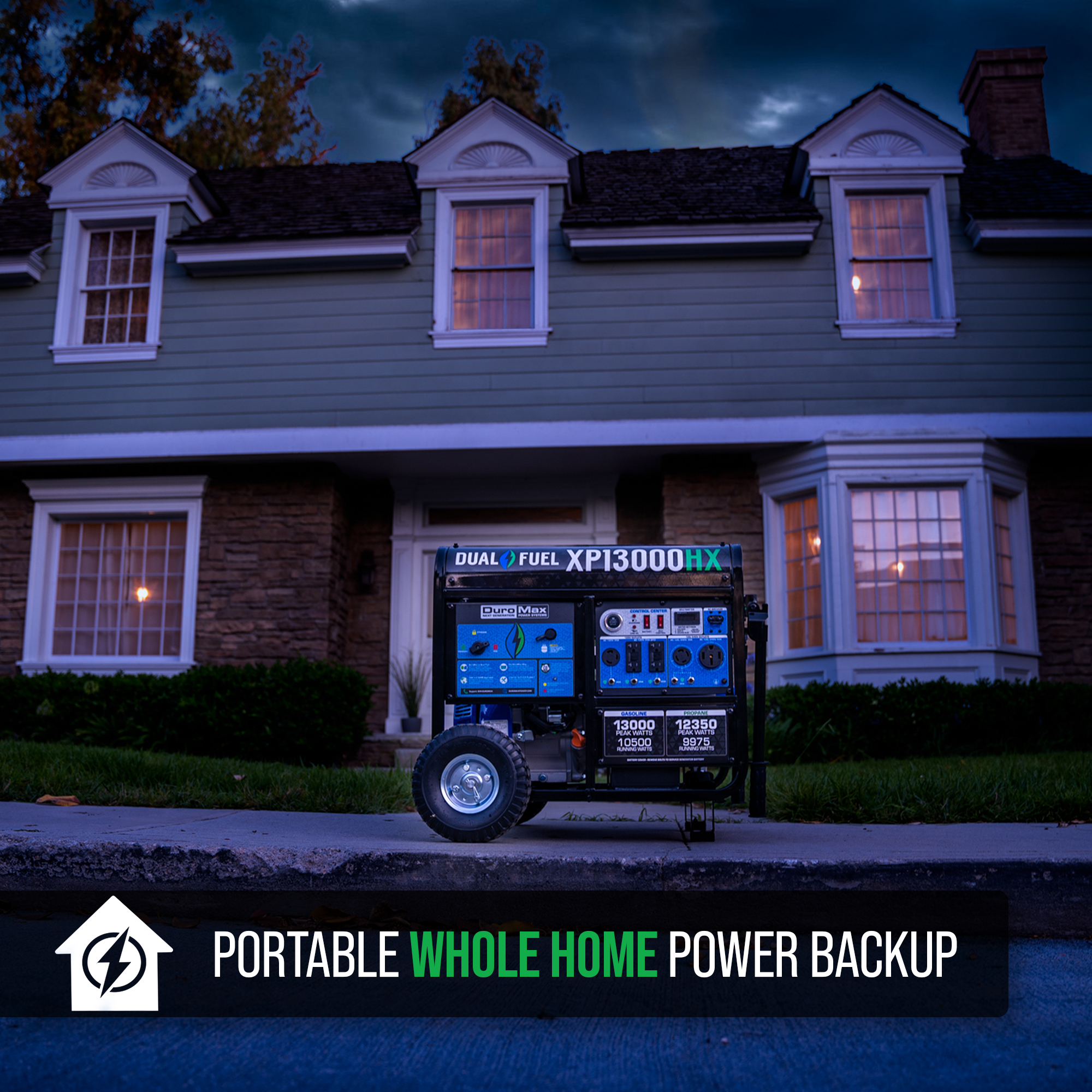 DuroMax XP13000HX 13,000 Watt Portable Dual Fuel Gas Propane CO Alert - Recon - Image 4