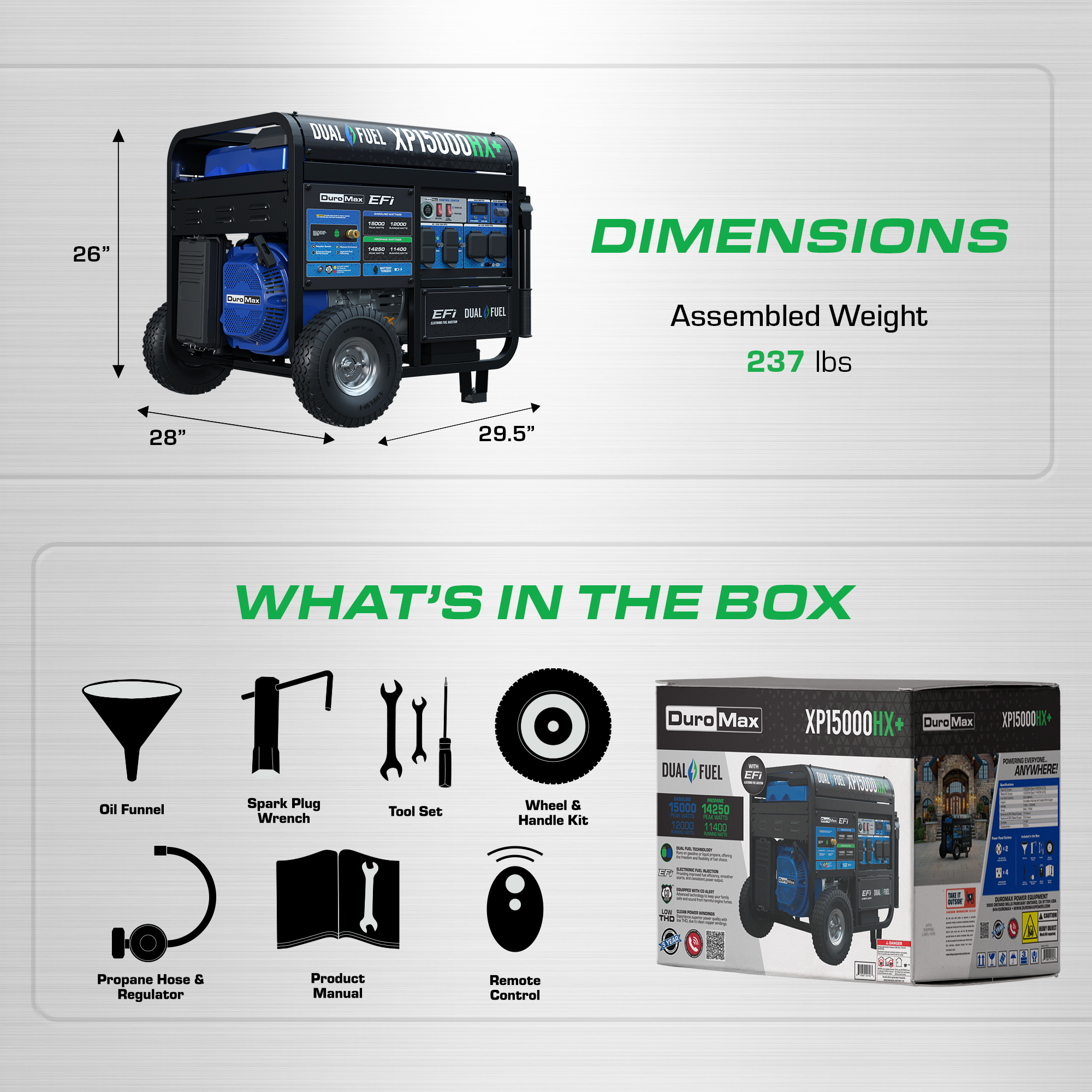 DuroMax XP15000HX+ 15,000W Electric Start Dual Fuel EFI Portable Generator - Image 11