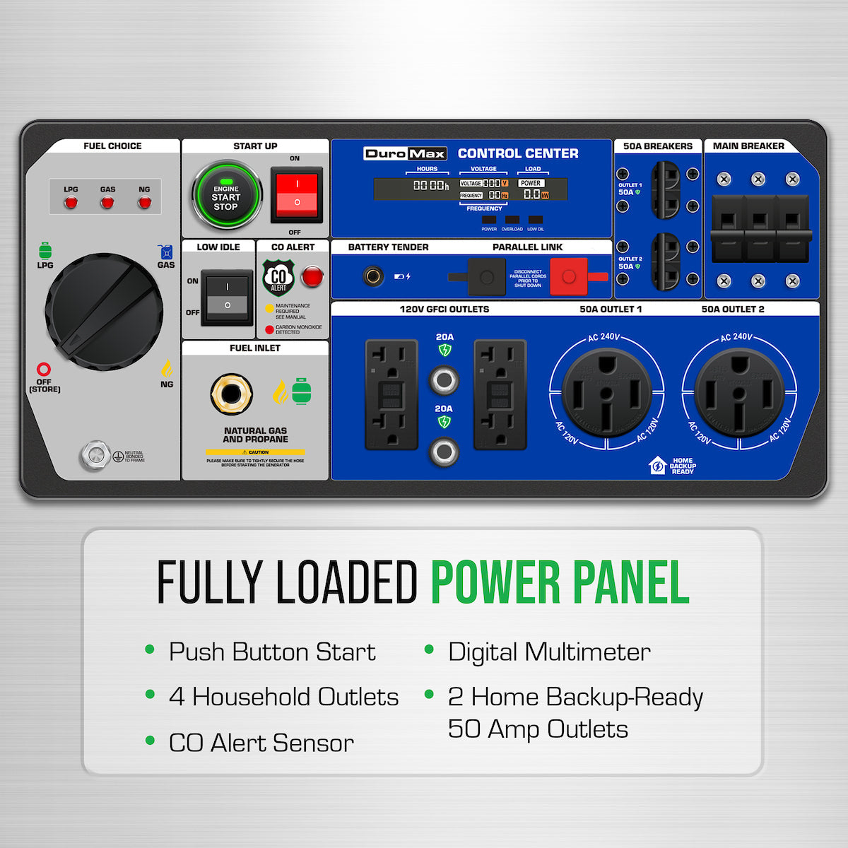DuroMax XP16000iHT 16,000 Watt Tri Fuel Portable Inverter Generator - Quiet, Low THD - Image 4