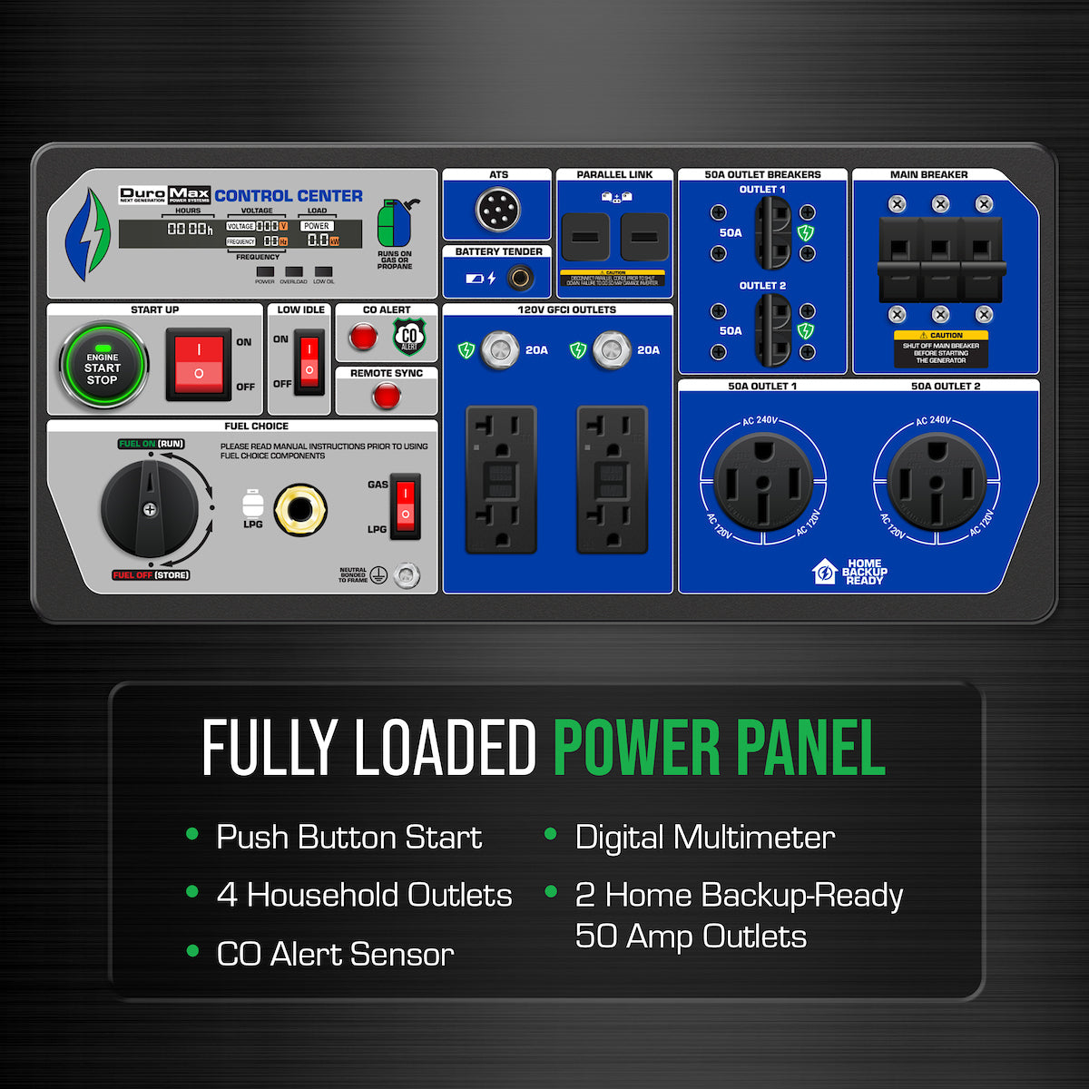DuroMax XP16000iH 16,000 Watt Dual Fuel Portable Inverter Generator - Quiet, Low THD - Image 5