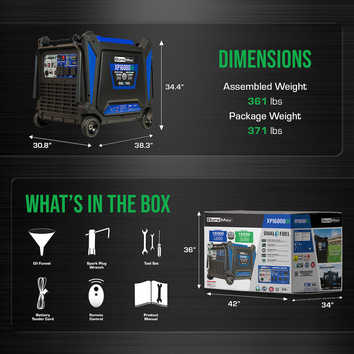 DuroMax XP16000iH 16,000 Watt Dual Fuel Portable Inverter Generator - Quiet, Low THD - Image 11