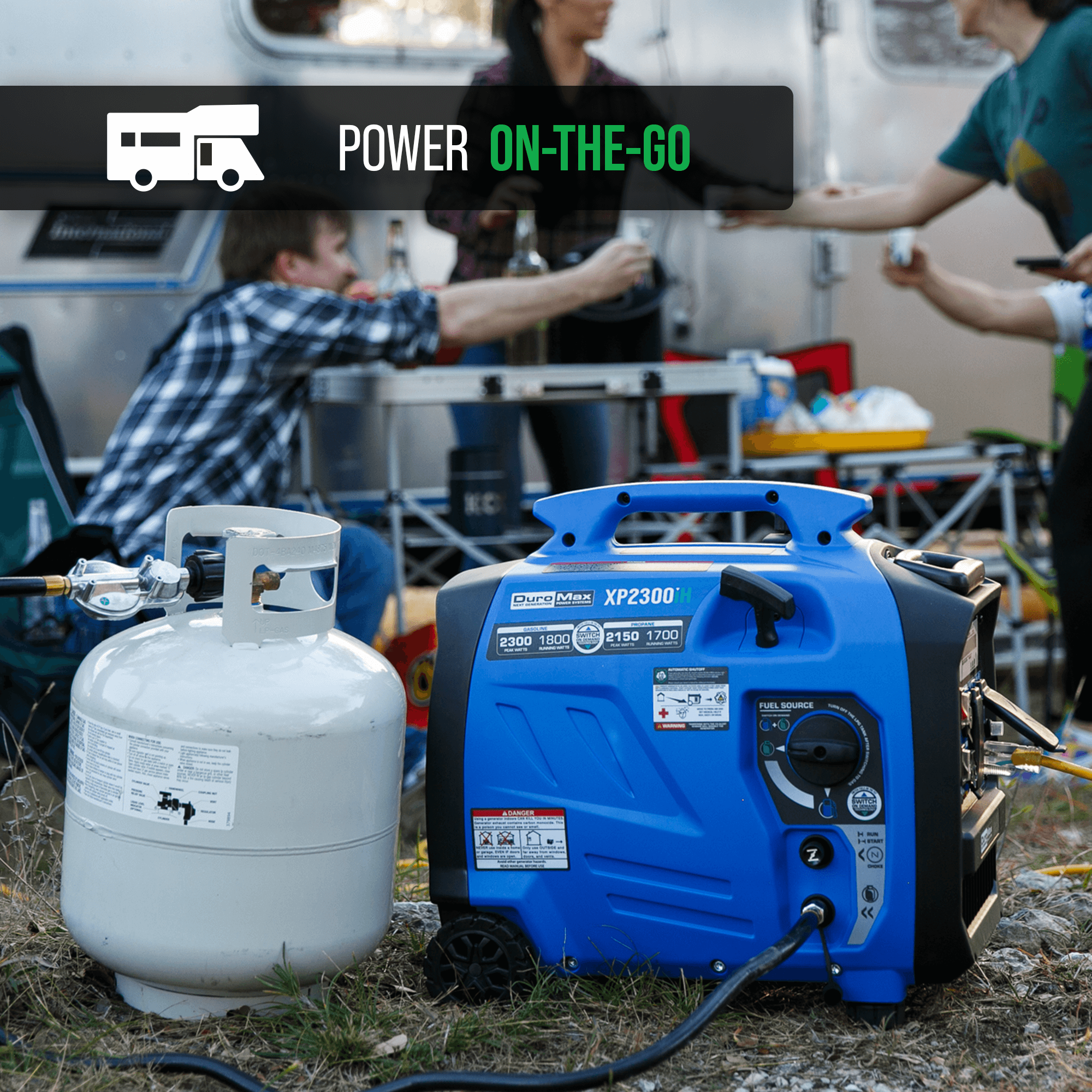 DuroMax XP2300iH 2,300 Watt Portable Dual Fuel Inverter Generator - Quiet, Low THD - Image 3