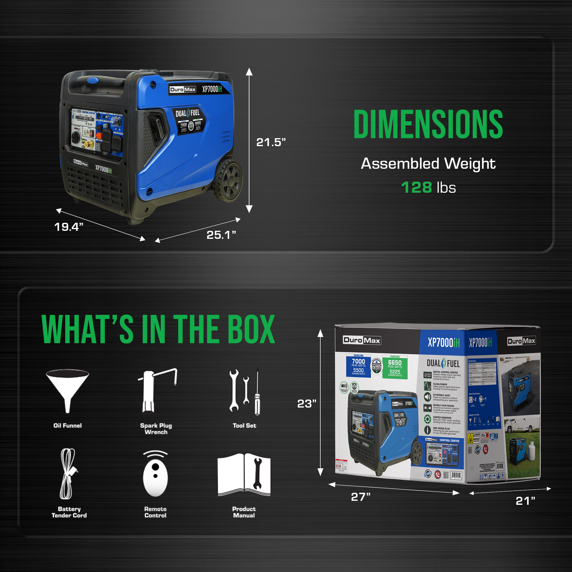 DuroMax XP7000iH 7,000 Watt Portable Dual Fuel Inverter Generator - Quiet, Low THD - Image 8