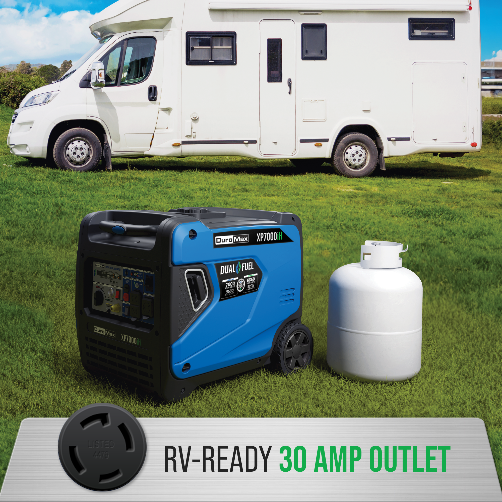 DuroMax XP7000iH 7,000 Watt Portable Dual Fuel Inverter Generator - Quiet, Low THD - Image 4