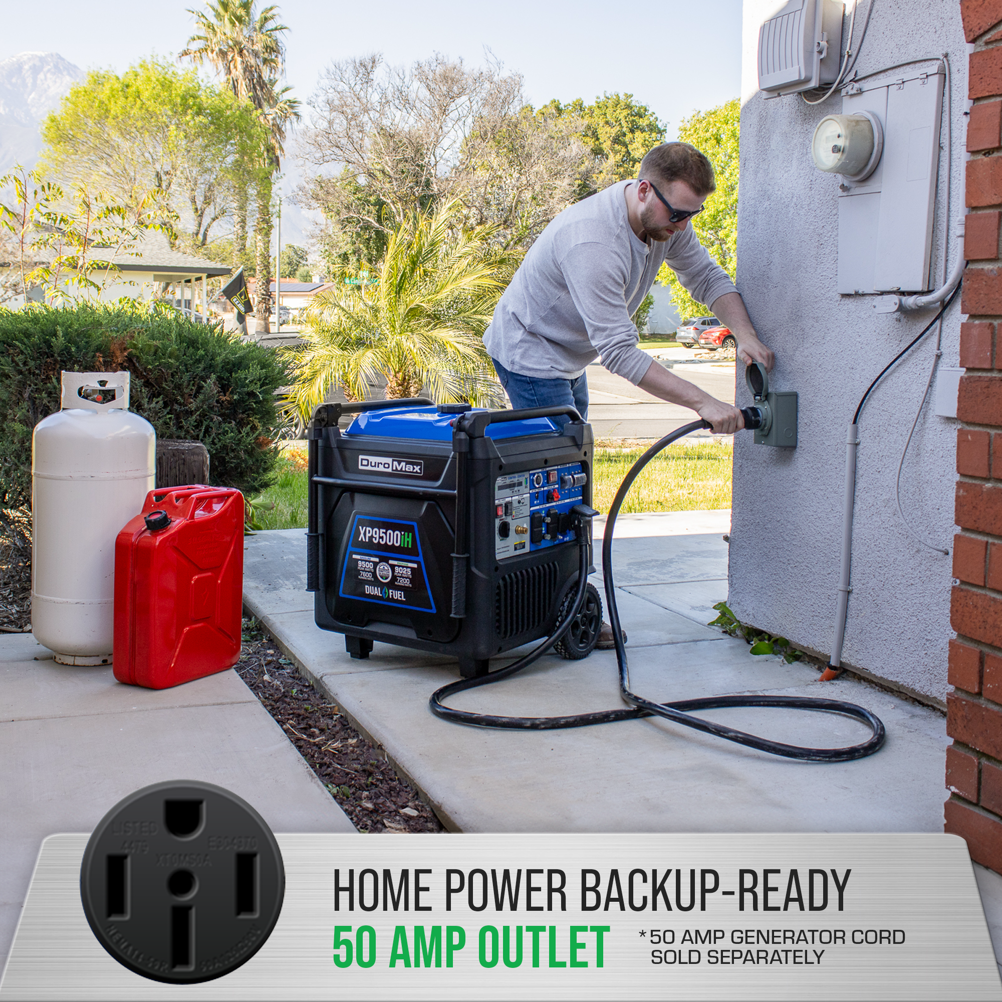 DuroMax XP9500iH 9,500 Watt Portable Dual Fuel Inverter Generator - Quiet, Low THD - Image 4