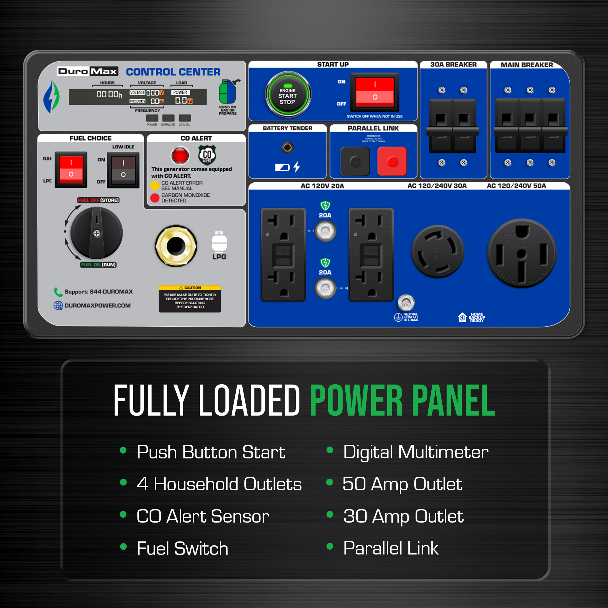 DuroMax XP9500iH 9,500 Watt Portable Dual Fuel Inverter Generator - Quiet, Low THD - Image 5