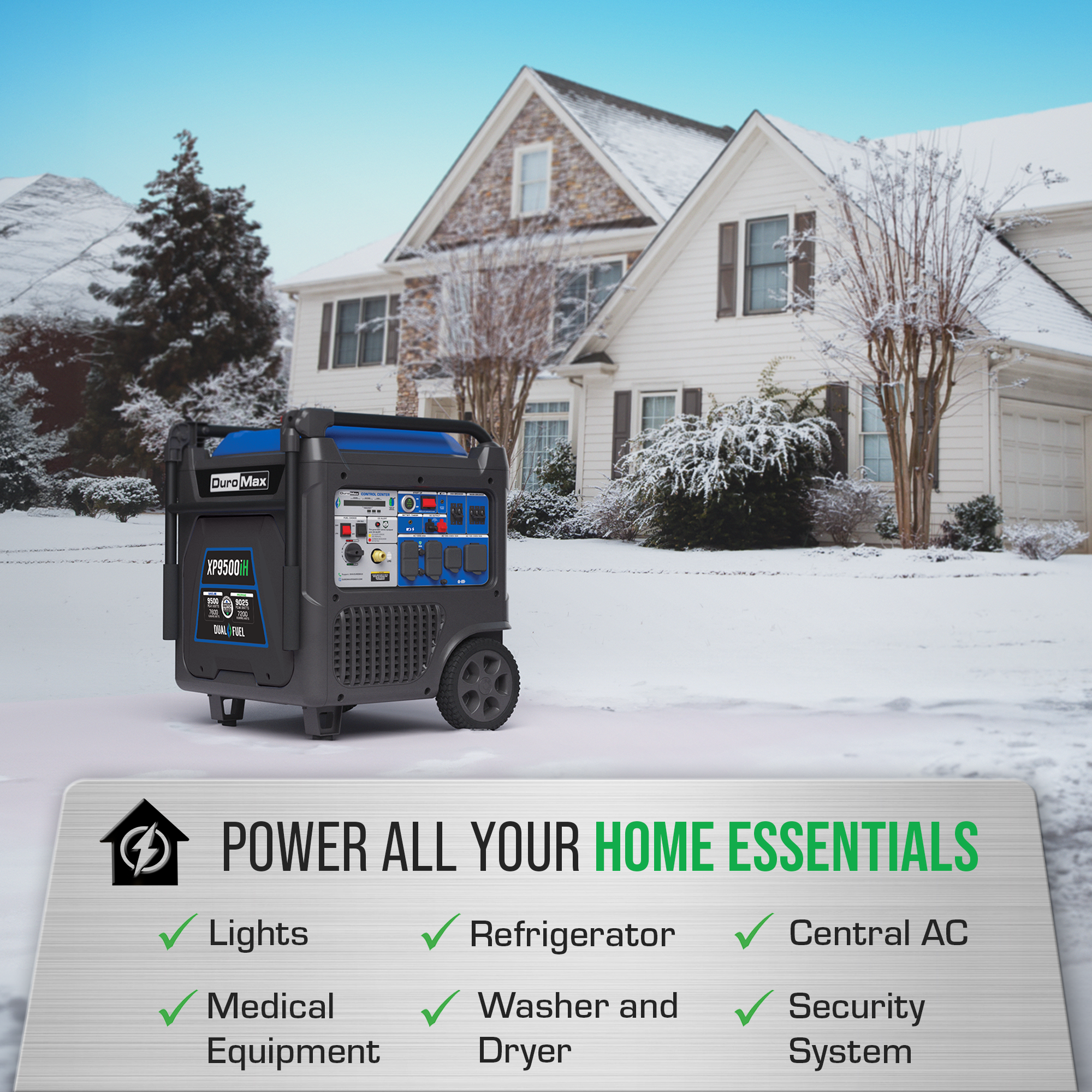 DuroMax XP9500iH 9,500 Watt Portable Dual Fuel Inverter Generator - Quiet, Low THD - Image 6