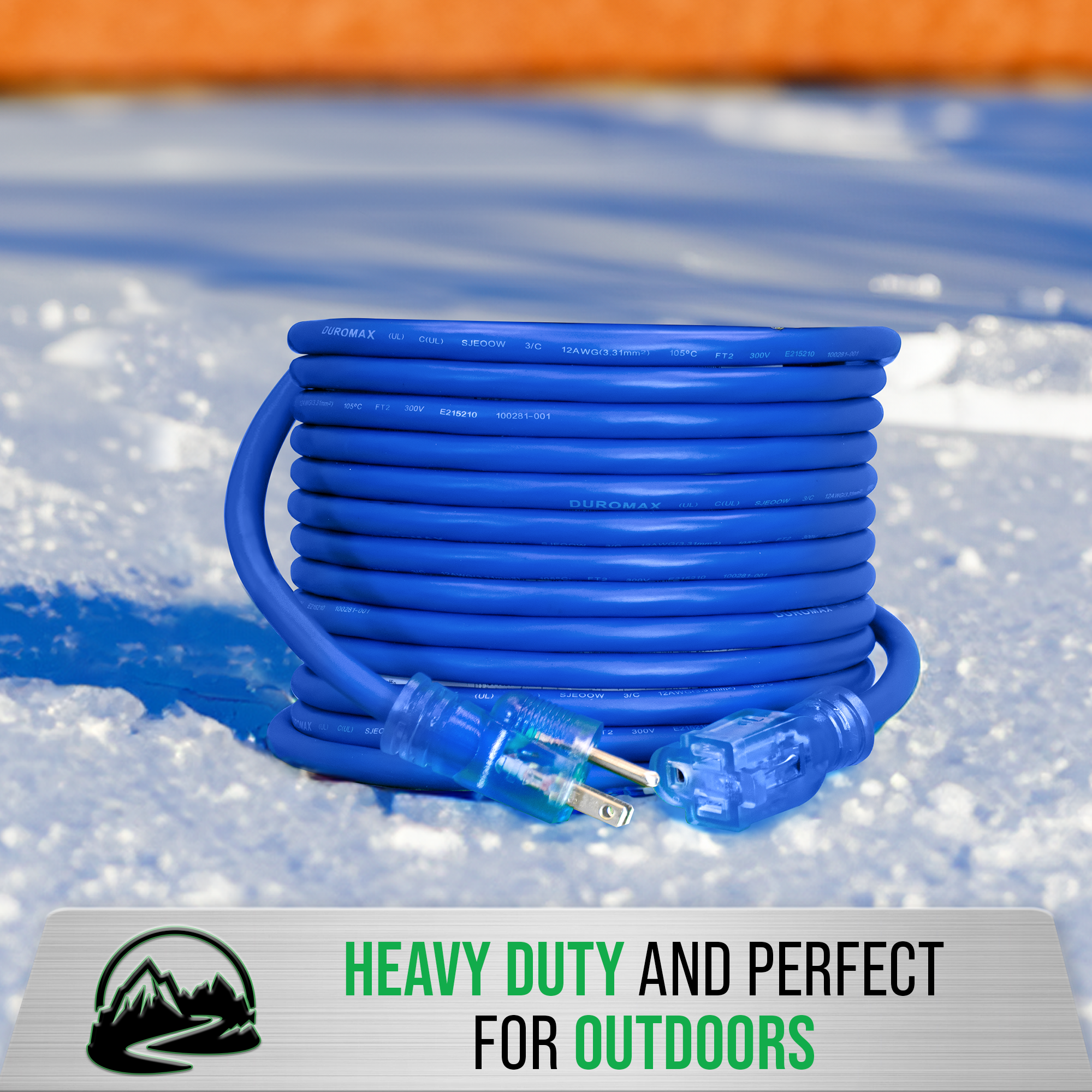 DuroMax XPX10025A Heavy Duty SJEOOW 25-Foot 10 Gauge Blue Single Tap Extension Power Cord - Image 3